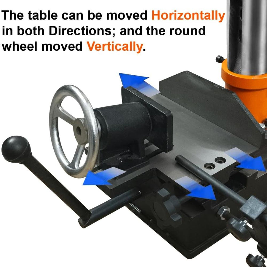 VOLTZ VZ-MK-750A Wood Bench Mortiser  Woodworking Mortising Machine RPM-2840, Black/Orange (750W) Set