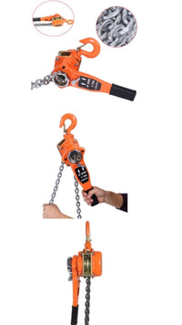VOLTZ  Rachet Lever Chain Hoist Block Cap (Orange, 1.5 Ton and 1.5 m)
