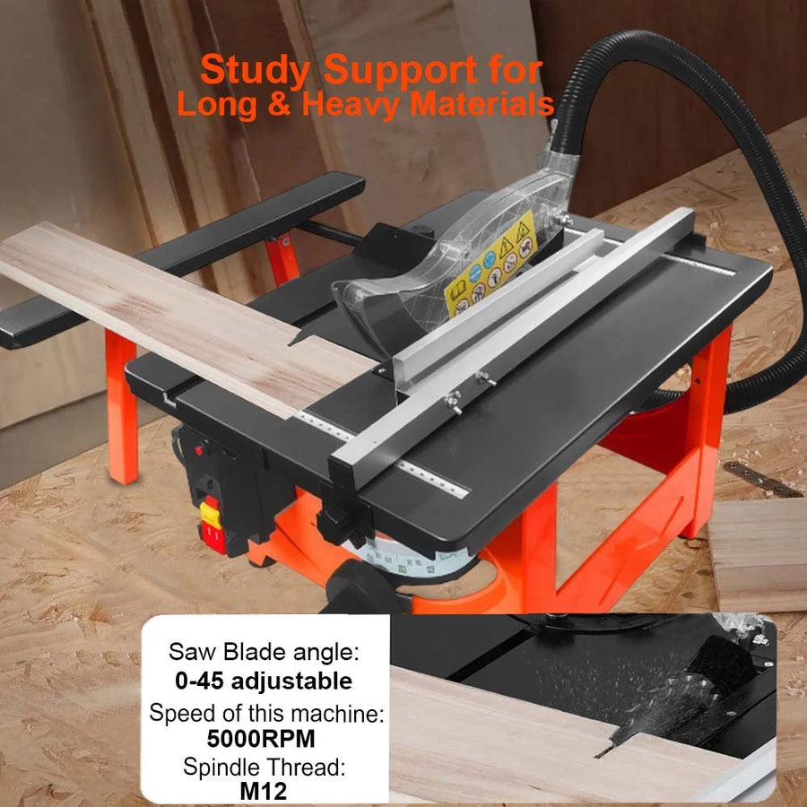 VOLTZ VZ-TS8 1200W Wood Corded Electric Table Saw 5000 Rpm Portable Steel Body Structure With 24 & 60 Teeth Blades Table Saw