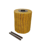 VOLTZ  Drum Wheel Polisher Rollers (For VZ-MP650) 80 x 100mm & Grip - 120+240 Non Woven Abrasive Flap Wire Drawing Polishing Burnishing Wheel, Wire Abrasive, Flap Wheels Clear Lines Flap Brush.