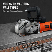 VOLTZ 125 Wall Chaser 4200W Groove Cutting Machine Wall Groove Slotting Machine Electric Brick Wall Chaser for Brick Granite Marble Concrete Cutter Notcher Groover 220V