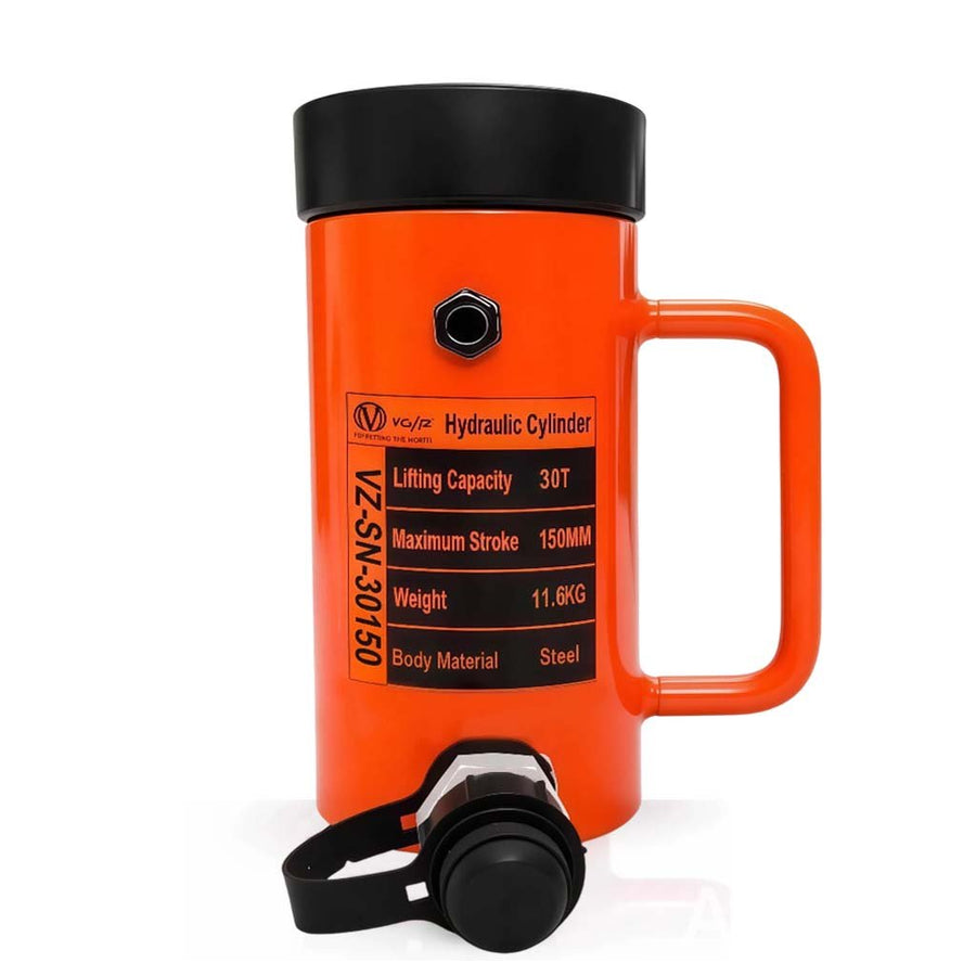 VOLTZ VZ-SN-30150 Hydraulic Lifting Jack with CP-700 Hydraulic Pump Single Acting Lock Nut lifting Stroke 150MM Lift Cylinder Jack Solid 30TON (6inch)
