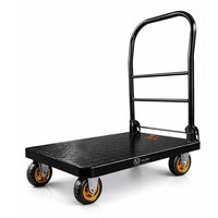 Voltz VZ-VPH 150 Steel Platform Trolley 150kg Load Capacity Heavy Duty Steel Platform Trolley with 360° Swivel Wheels  Foldable Handle Industrial Warehouse Moving Cart