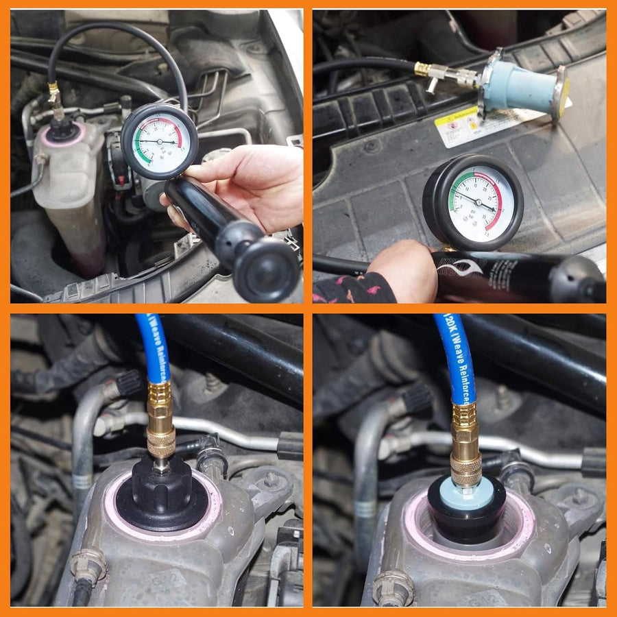 VOLTZ VZ-DN-G1029 28-Piece Universal Radiator Pressure Tester Kit with Vacuum Purge & Coolant Refill