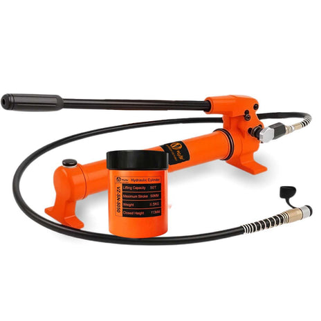 VOLTZ VZ-SN-5050 Hydraulic Lifting Jack with CP-700 Hydraulic Pump Single Acting Lock Nut lifting Stroke 50MM Lift Cylinder Jack Solid 50TON (2inch)