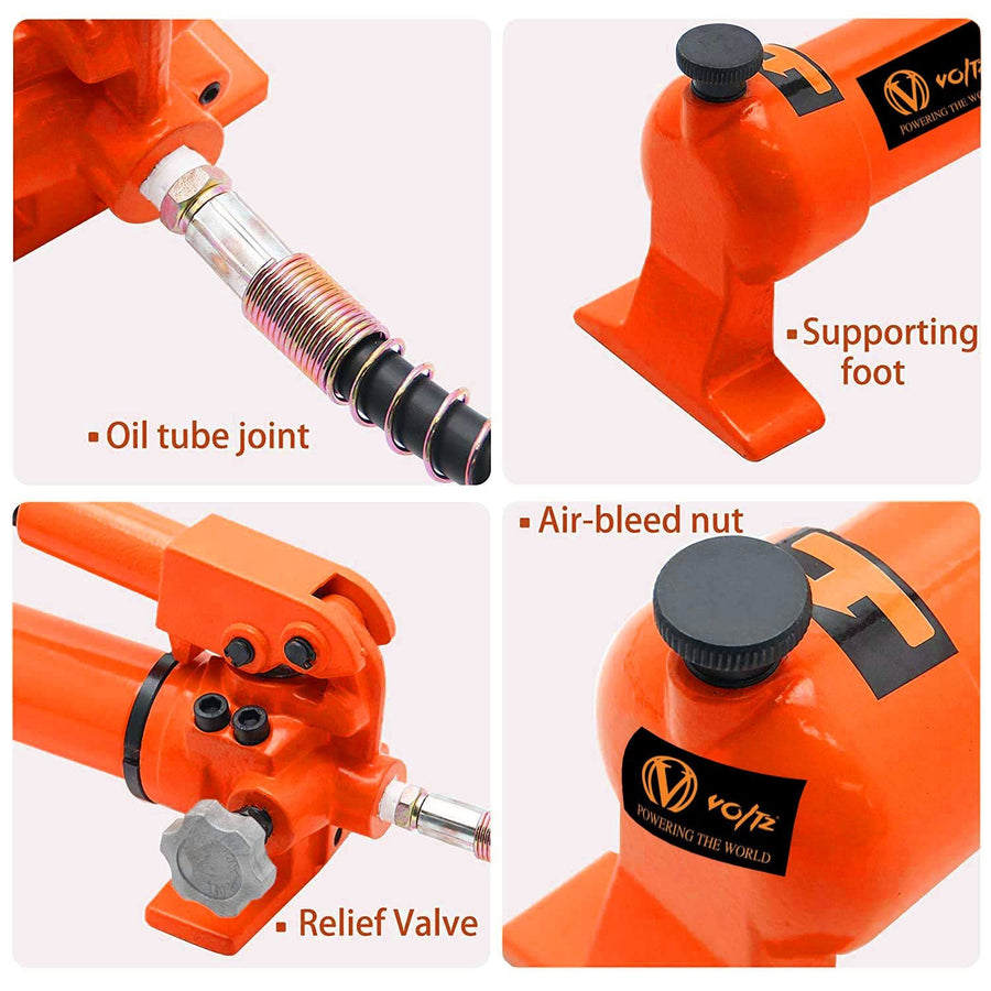 VOLTZ  RSC 5050700 Hydraulic cylinders 50T 2Inch Stroke Hydraulic Cylinder Jack Solid With Hand pump Single Acting Hydraulic Ram Cylinder 50mm Hydraulic Lifting Cylinders (50T 2Inch)