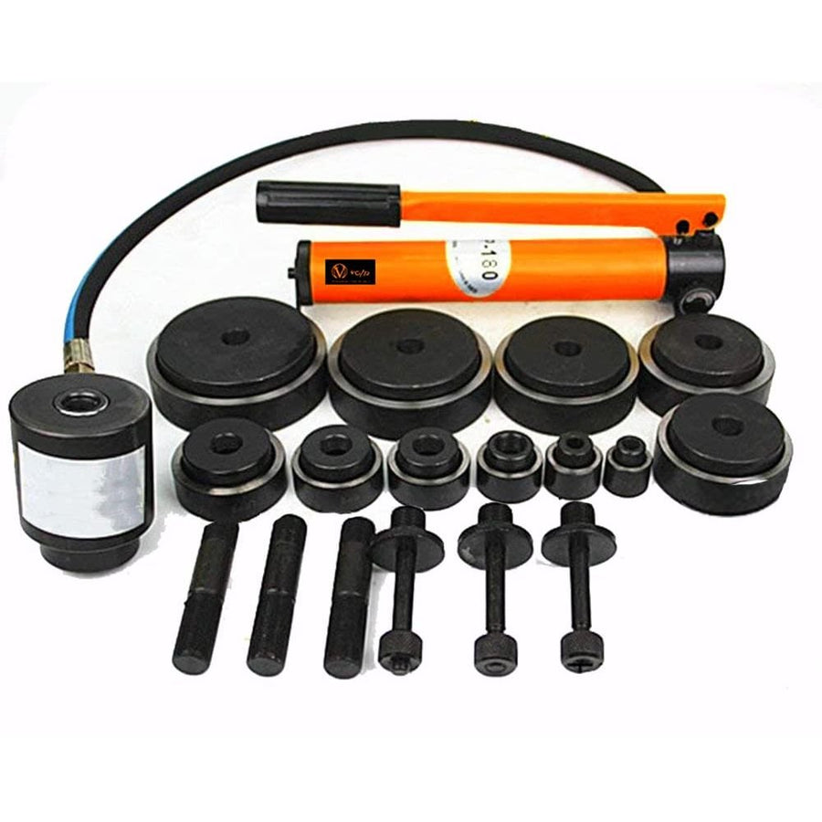 VOLTZ SYK-15-1 A Hydraulic Knockout Punches tools Professional 22mm to 114mm 15 Ton Hydraulic Knockout Punches Metal Hole Complete Puncher Driver Kit Tool Set