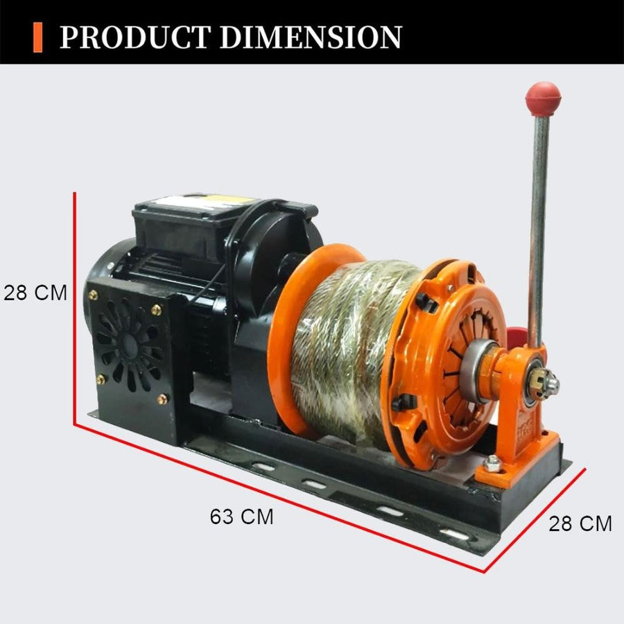 VOLTZ  500kg Monkey Crane Capacity 360° Mini Crane With 1000kg Electric Winch Clutch Winch 4 HP Copper Winding Motor, 50 Meter Wire Rope