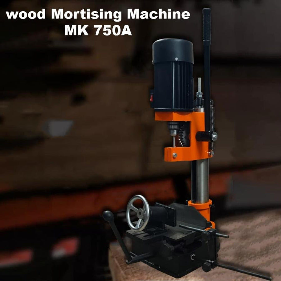 VOLTZ VZ-MK-750A Wood Bench Mortiser  Woodworking Mortising Machine RPM-2840, Black/Orange (750W) Set