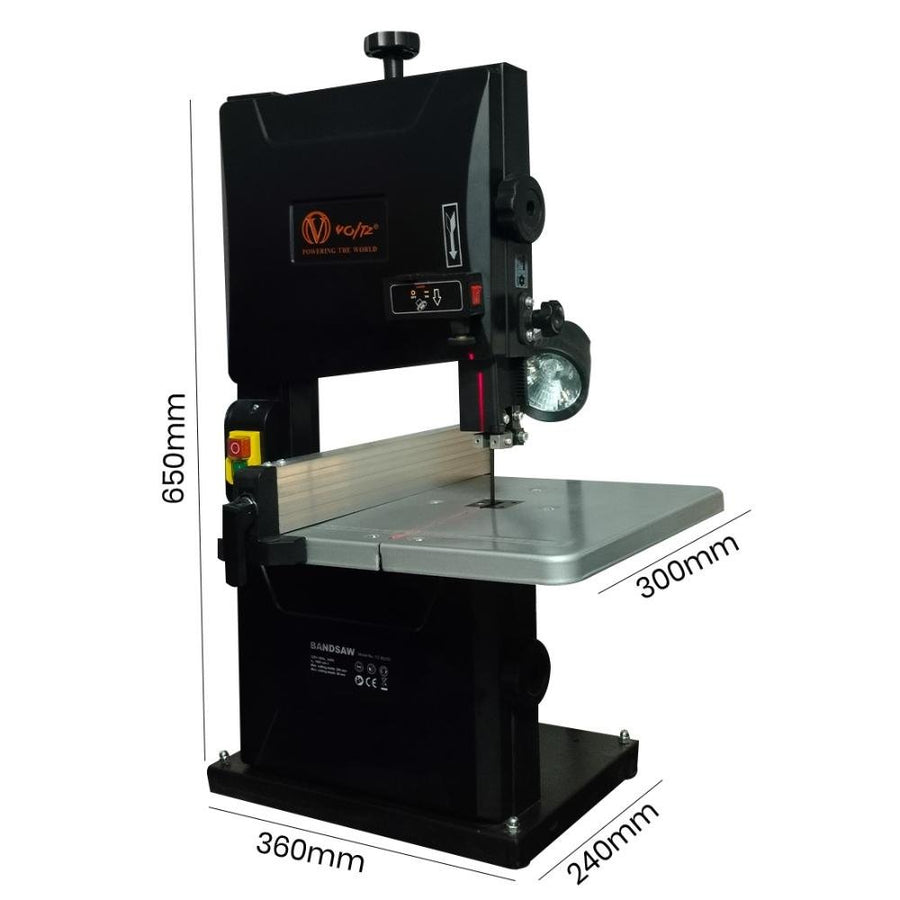 VOLTZ VZ-BS200 8 In. 350w Benchtop Band Saw for Woodworking, Black (VZ-BS8)