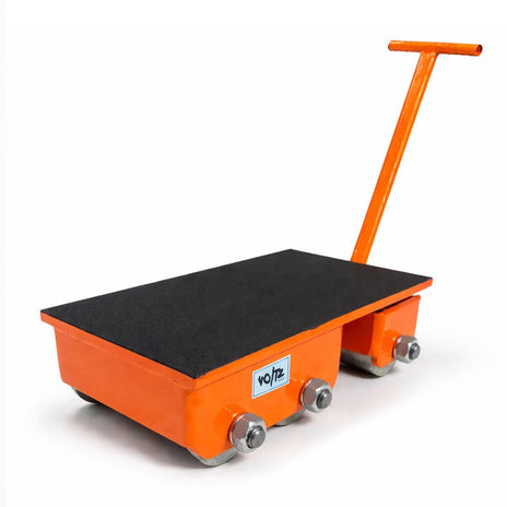 VOLTZ 8 TON CARGO TROLLEY WITH HANDLE 180 Degree Rotation Heavy Duty Industrial Machinery Mover Lifter Steel Skate Roller