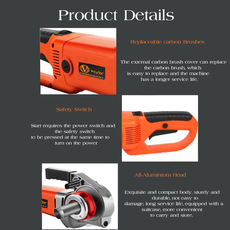 VOLTZ VZ-PMT-2300-1 Electric Pipe Threader Upgraded Pipe Threading Machine Uses Pure Copper Motor 2300W Portable Handheld NPT Threader Kit with 4 HSS Dies (1/2”-1-1/4”)