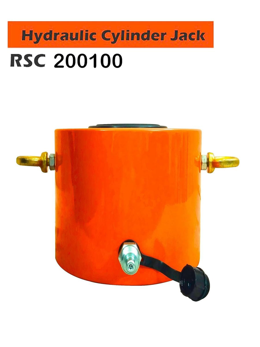 VOLTZ VZ-RSC-200100 Hydraulic Lifting Jack with CP 700A Hydraulic Pump Single Acting Ram 100mm Lifting Hydraulic Cylinder Jack Solid with Hand Pump 200 TON