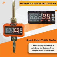 VOLTZ 3 Ton Mini Crane Scale, Hanging Scale Industrial Light Duty, Digital Crane Scale with Remote Control, Hardened Nylon case & LED Screen, 6600 lbs/3000 kg,High Precision for Construction