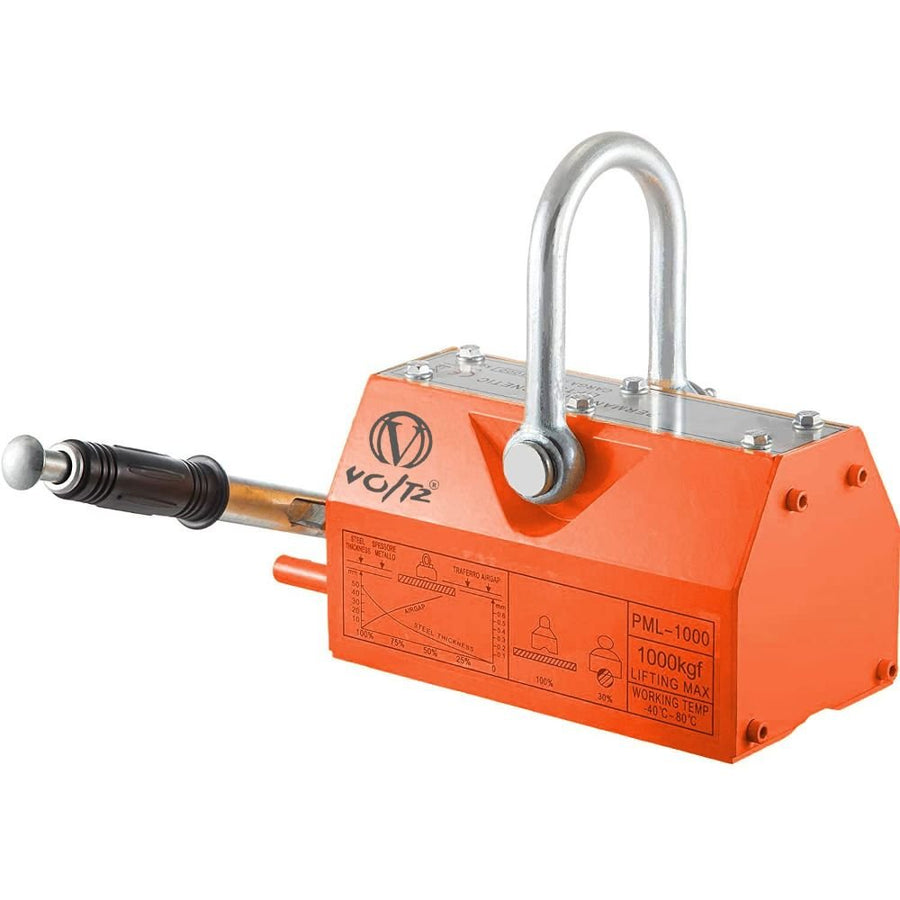 Voltz 1000KG Permanent Magnetic Lifter Heavy Duty Crane Hoist Lifting Magnet 2200lb
