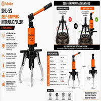 VOLTZ SHL-5S Hydraulic Puller – 5 Ton Bearing, Gear & Pulley Puller