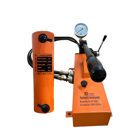 VOLTZ VZ-RSC-50300 Hydraulic Lifting Jack with CP-800S Hydraulic Pump Single Acting Ram 300mm Lifting Hydraulic Cylinder Jack Solid with Hand Pump 50TON