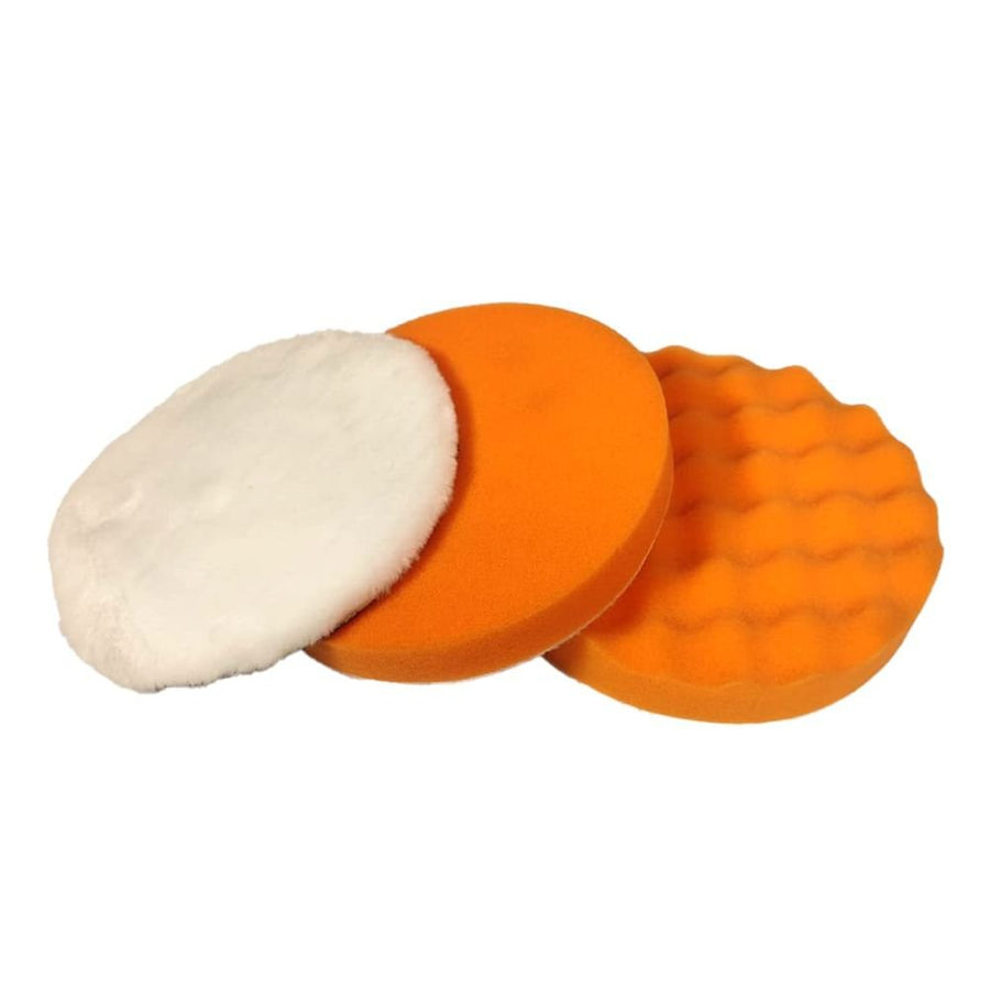 VOLTZ VZ-CP1600 Electric Hand Polisher's(Polishing Pad- Leather, Wav like, flate) Polishing Pad, Buffing Pad, Sponge Pad 180 MM Attachments
