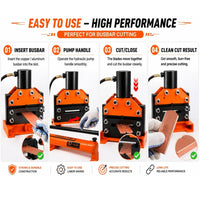 VOLTZ VBC-200 Hydraulic Copper Busbar Cutter Bus Bar Aluminum cutting Tool Sets for 12mm Max of Sheet with CP-700 Manual Hydraulic Pump(35Ton)