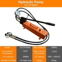 VOLTZ CH-80 Hydraulic  Hole Punching Tool with VZ-CP-800S Hand Pump 50T Hole Digger Force Puncher Smooth Hole Puncher for Iron Plate Copper Bar Aluminum Stainless Steel