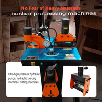 VOLTZ VZB-200 Pro Portable 3 in 1 Busbar Processing Machines Ultra-High Pressure Hydraulic Pumps Single Phase 750W Multi-Functional Carbon Steel, Alloy, Copper, Stainless Steel Cut/Punch/Banding Machine