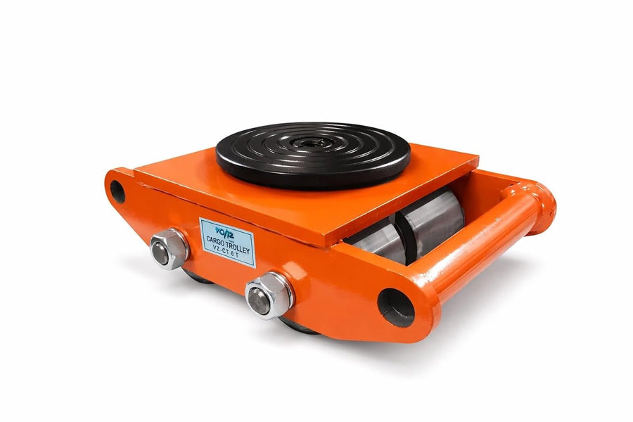 VOLTZ 6 Ton Steel Wheel Cargo trolley | 360° Rotation Machine Dolly Skate | 4 Steel Roller Cargo Trolley (13200 lbs Capacity) Steel wheel