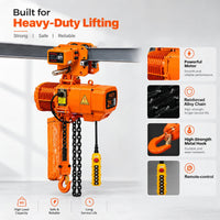 VOLTZ VEH-2T Electric Chain Hoist with Power Trolleyv, 20ft Lifting Height, 3-Phase 380V Overhead Crane  16ft Wired Remote Control