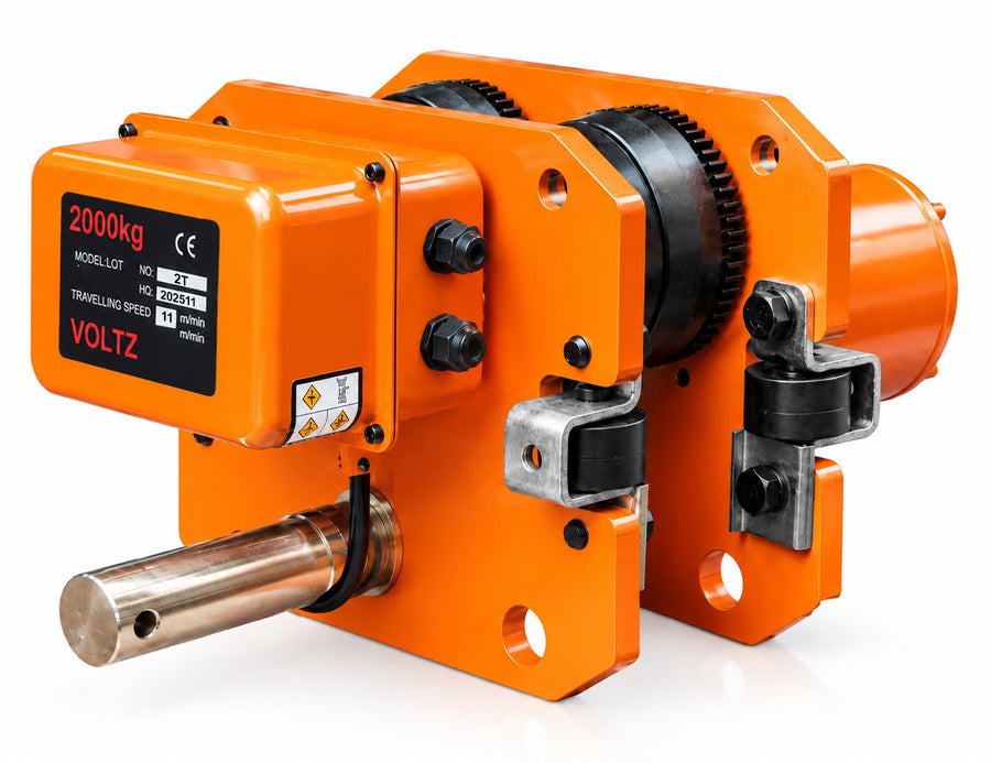 VOLTZ VEH-2T Electric Chain Hoist with Power Trolleyv, 20ft Lifting Height, 3-Phase 380V Overhead Crane  16ft Wired Remote Control