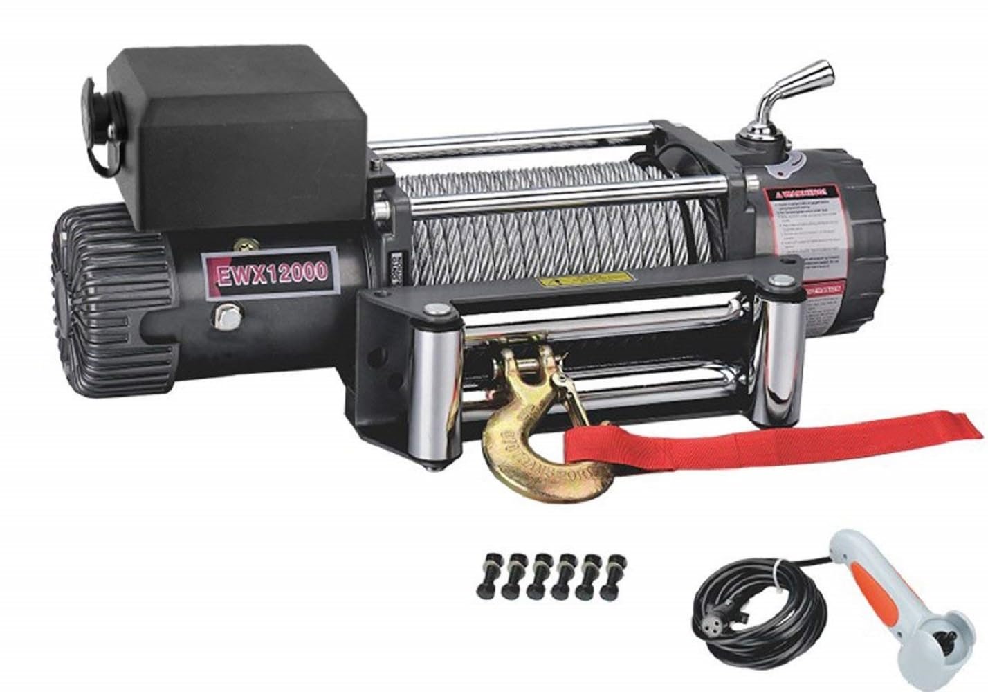 RUNVA EWX 12000U lbs 12v Electric Winch with Steel Wire Rope 25.5mtr