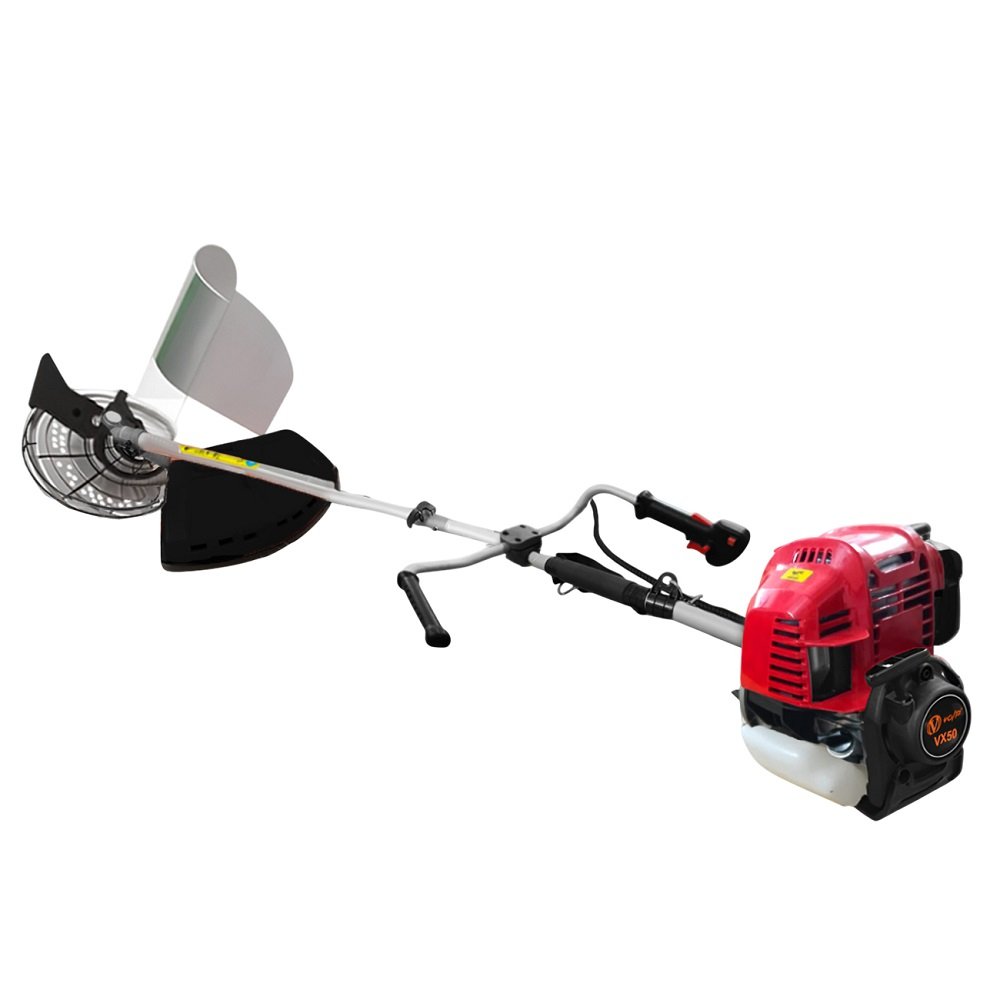 VOLTZ VX50 Brush Cutter 4 Stroke Side Pack Cutter 48cc Extra Power Torque Engine | with Heavy Duty 80 Teeth, 3 Teeth Blades For Grass Trimming, Lawn Cutting, etc (Fuel Power)