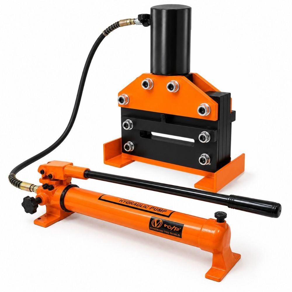 VOLTZ VBC-200 Hydraulic Copper Busbar Cutter Bus Bar Aluminum cutting Tool Sets for 12mm Max of Sheet with CP-700 Manual Hydraulic Pump(35Ton)