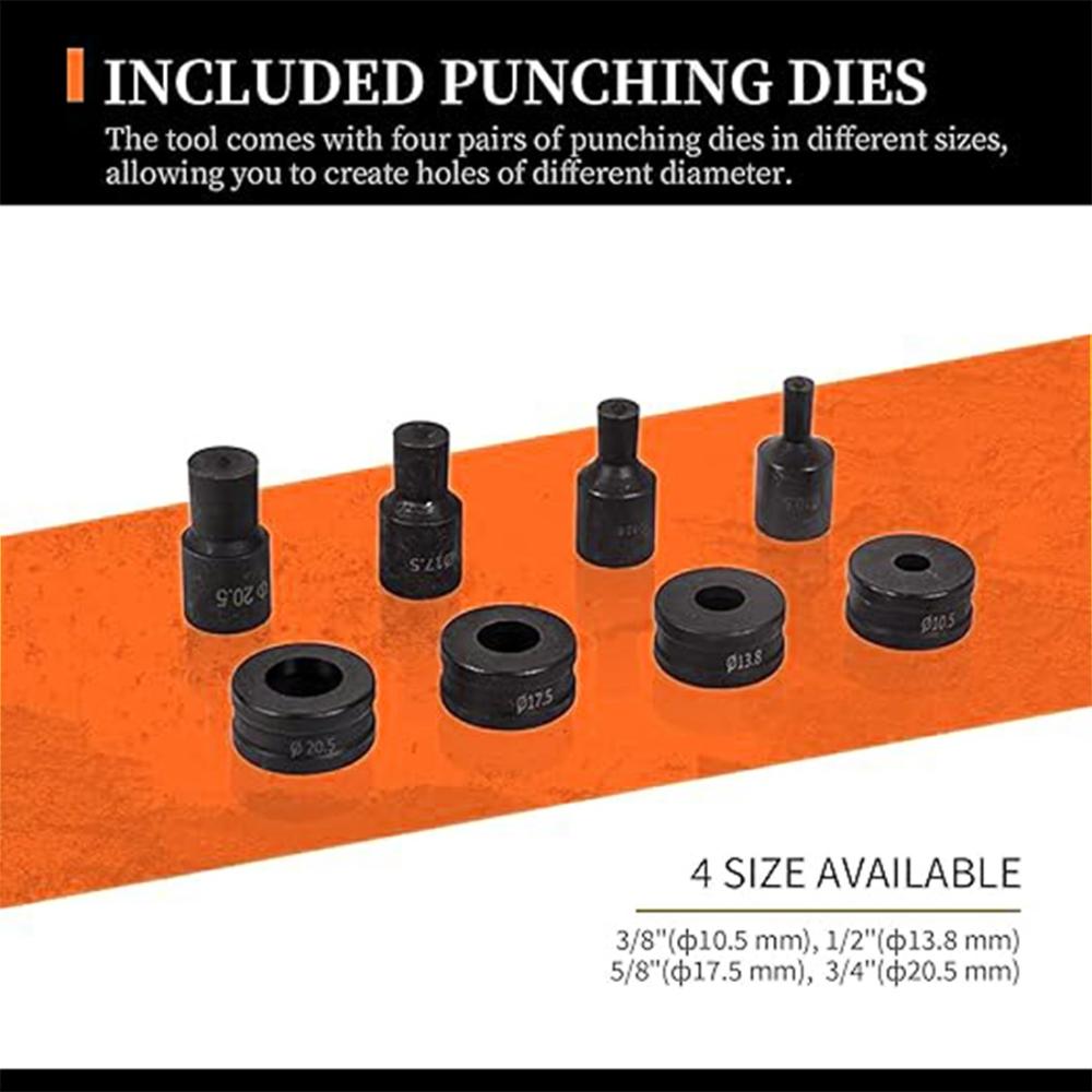 VOLTZ CH-70 +0.75kw Hydraulic Compressor Hydraulic Hole Punching Tool 35T Hole Digger Force Puncher Smooth Hole Puncher for Iron Plate Copper Bar Aluminum Stainless Steel
