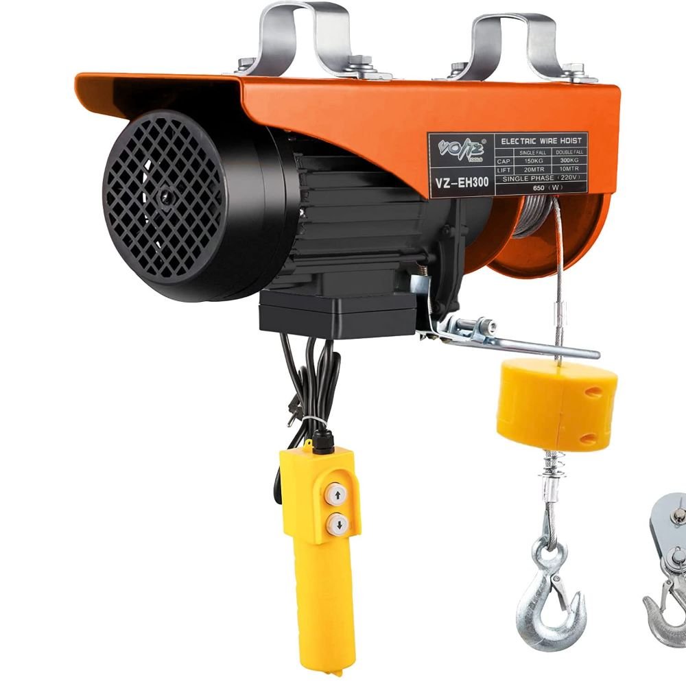 Electric Hoist with 12 Meter Wire Rope (300 Kg Capacity)