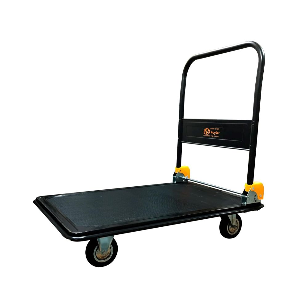 VOLTZ VZ-VHT 300 Platform Trolley 300 kg Steel Platform Truck Moving Platform Steel Hand Trolley with 360 Degree Swivel Wheels and Rubber Bumper for Safety for Easy Storage