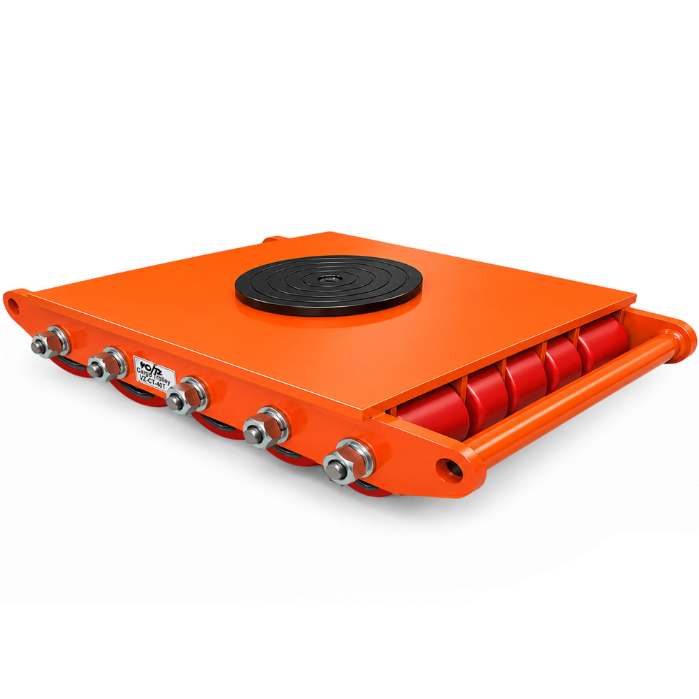 VOLTZ VZ-CT-40 T PU Wheel Cargo Trolley | 360° Rotation Machine Dolly Skate | 25 PU Roller Cargo Trolley (88,185 lbs Capacity)