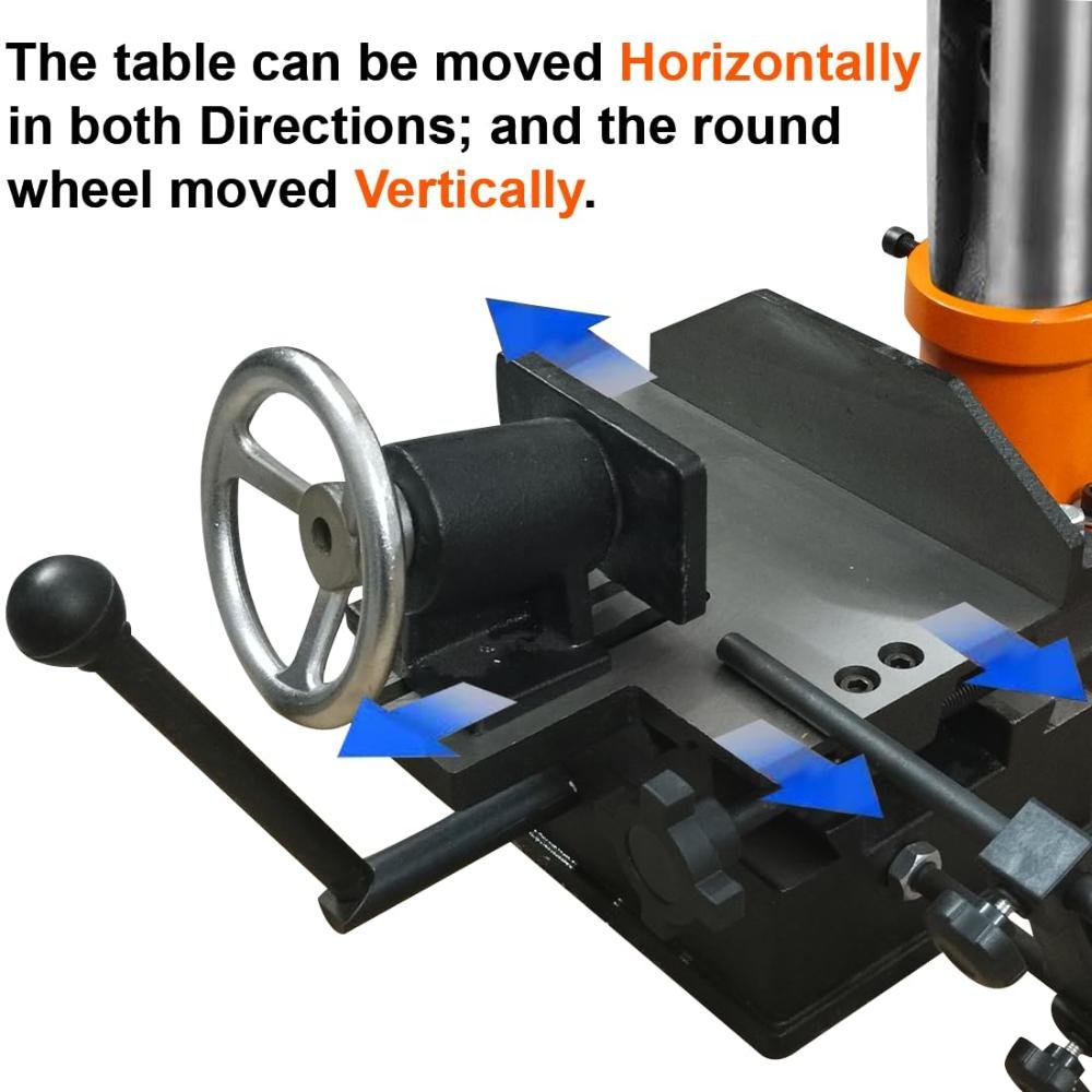 VOLTZ VZ-MK-750A Wood Bench Mortiser  Woodworking Mortising Machine RPM-2840, Black/Orange (750W) Set