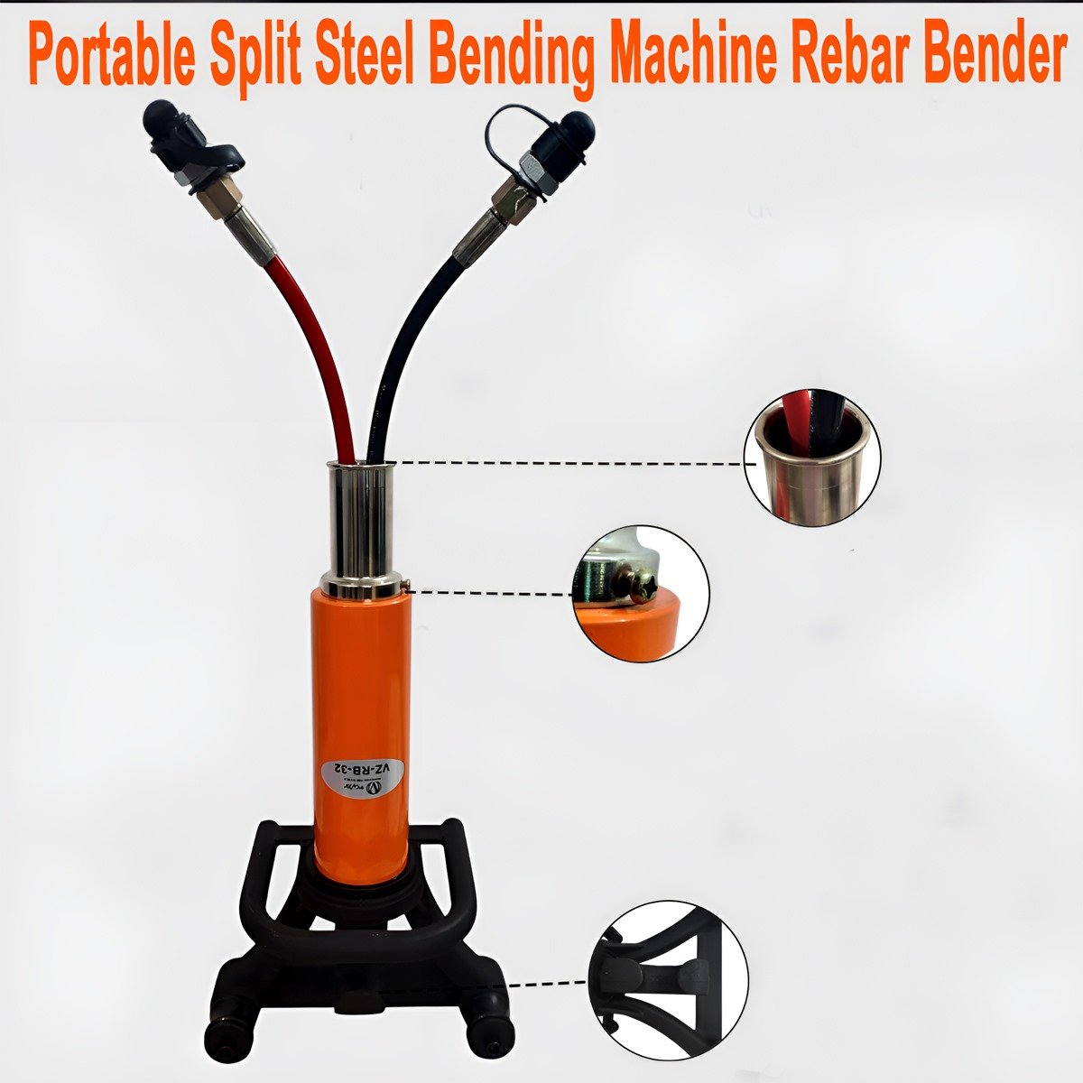 VOLTZ RB-32 Hydraulic Rebar Bender With Pump CP-800s Portable Rebar Bender Steel Bar, Steel Rod (6-32mm)
