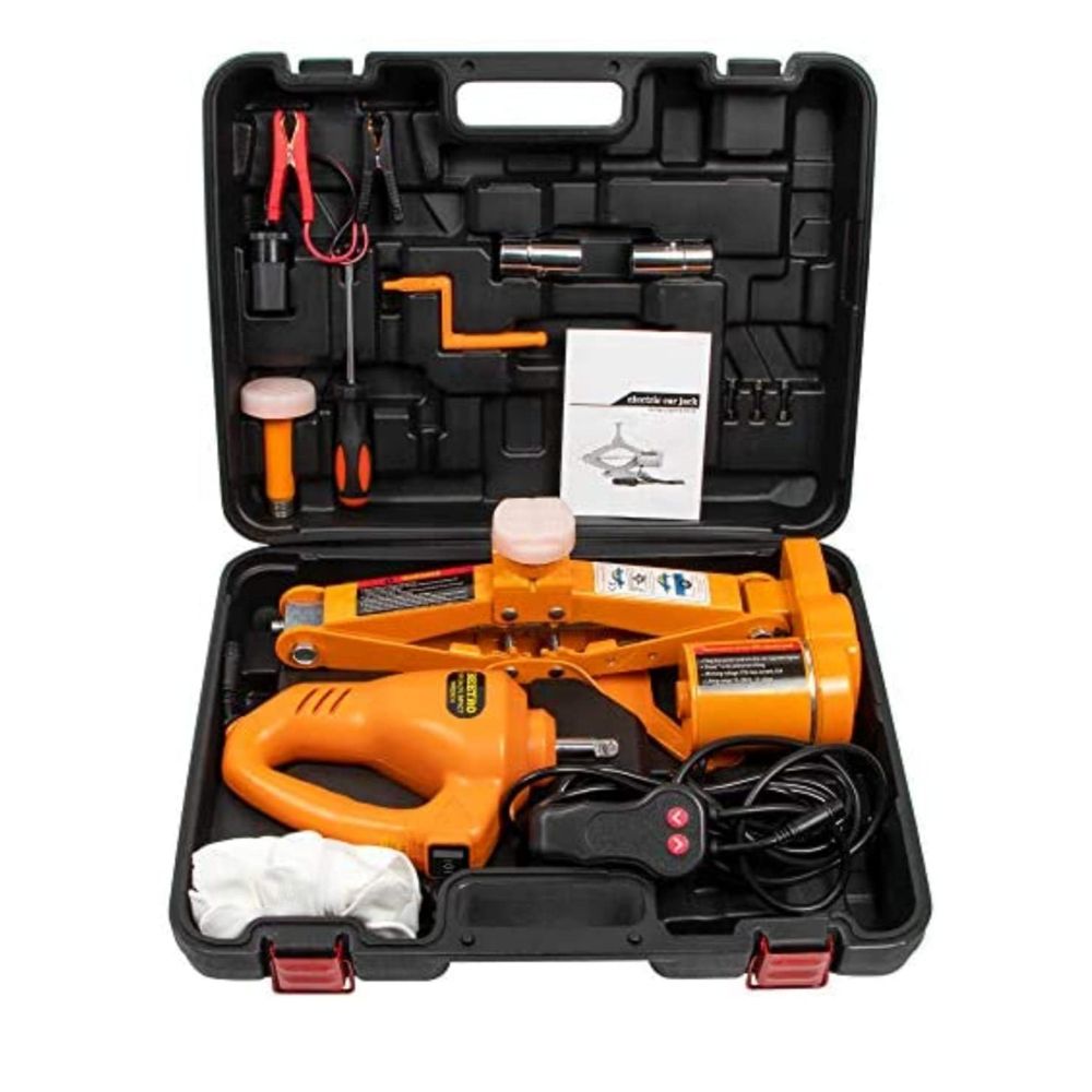 VOLTZ TY42S 3 Ton Electric Car Jack 12V Lift with 1/2" Impact Wrench | All-in-One Tire Change & Repair Tool Kit for Cars & SUVs (6600 lbs)