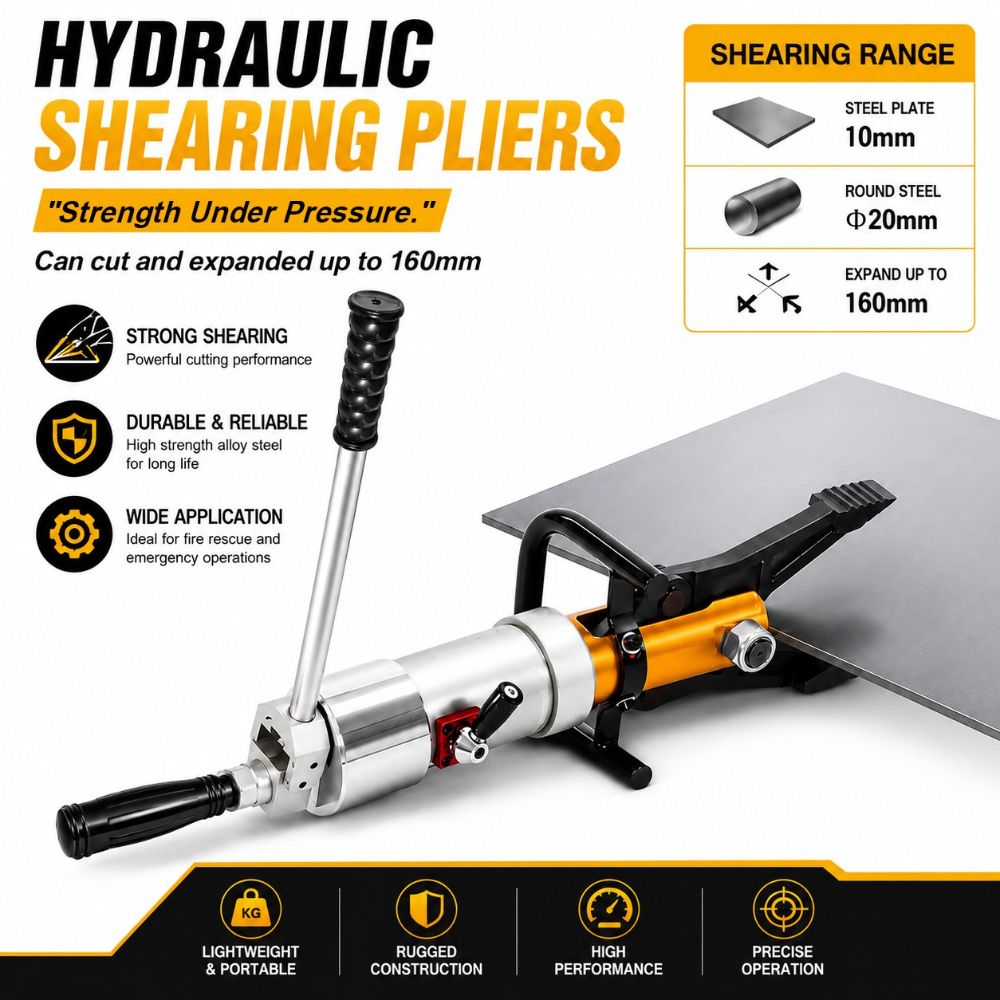 VRS-20A Hydraulic Rescue Spreader Cutter Hydraulic Spreader Pliers - 18t Shearing Force & 5.5t Spreading Force, Cutting & Expanding Tools for Traffic Accidents