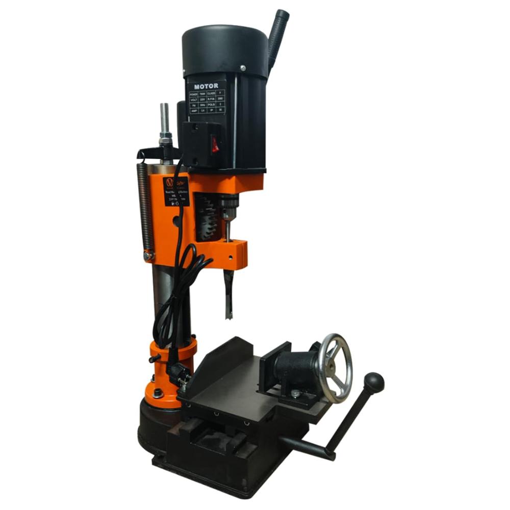 VOLTZ VZ-MK-750A Wood Bench Mortiser  Woodworking Mortising Machine RPM-2840, Black/Orange (750W) Set