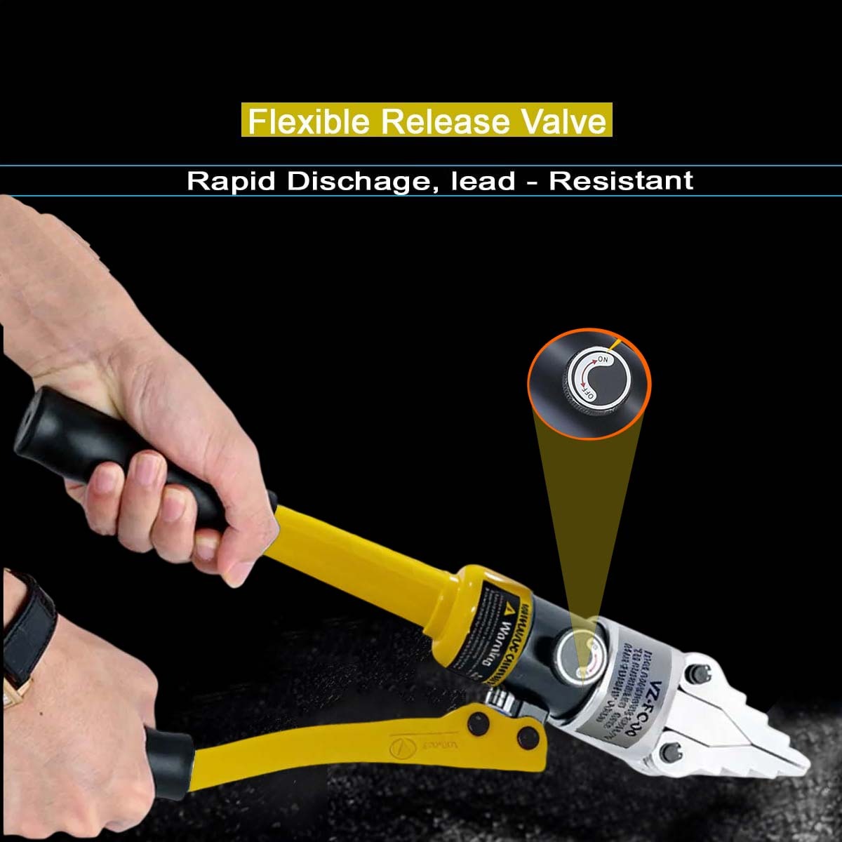 VOLTZ-VZ-FC-30 Integrated Hydraulic Spreader 10T, Portable Hydraulic Flange Expander Splitter, Max Spread 35mm/1.37in, Manual Flange Dividing Tool for Pipeline Maintenance