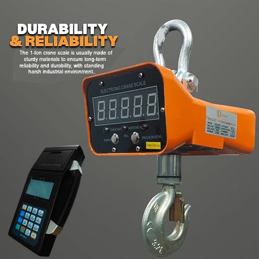 VOLTZ VZ-CS 1Ton Digital Scale With YTK-1100 Handheld Data Printing Instrument 2200lb/1000Kg Digital Hanging Scale Industrial Heavy Duty Crane Scale with Remote Control