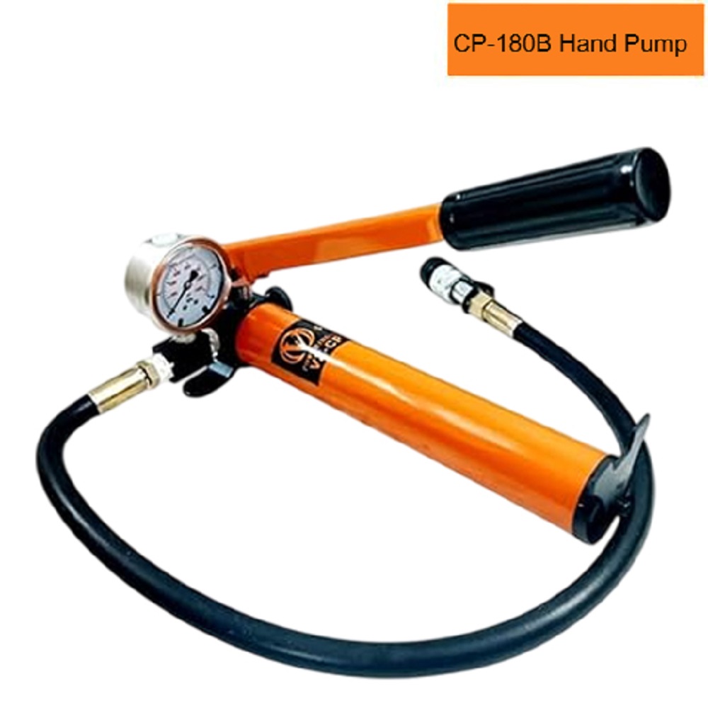 VOLTZ VZ-RSC-10100 Hydraulic Lifting Jack with CP180B Hydraulic Pump with Pressure Gauge Single Acting Ram 100mm Lifting Hydraulic Cylinder Jack Solid with Hand Pump 10 TON
