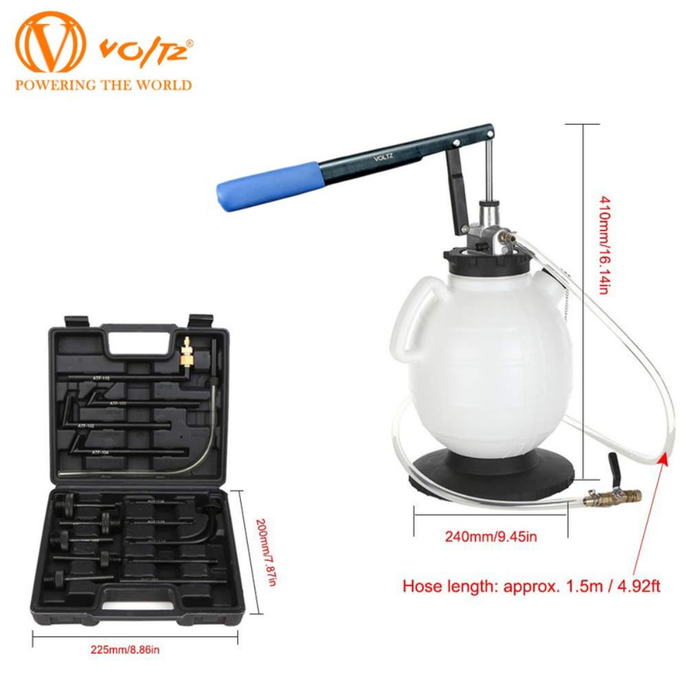 VOLTZ VZ-9023 7.5L Pneumatic brake fluid bleeder kit ATF Oil Change Tool Manual ATF Refill System Dispenser Auto Transmission Fluid Oil and Liquid Filler Pump Kit with ATF Filler Adapters