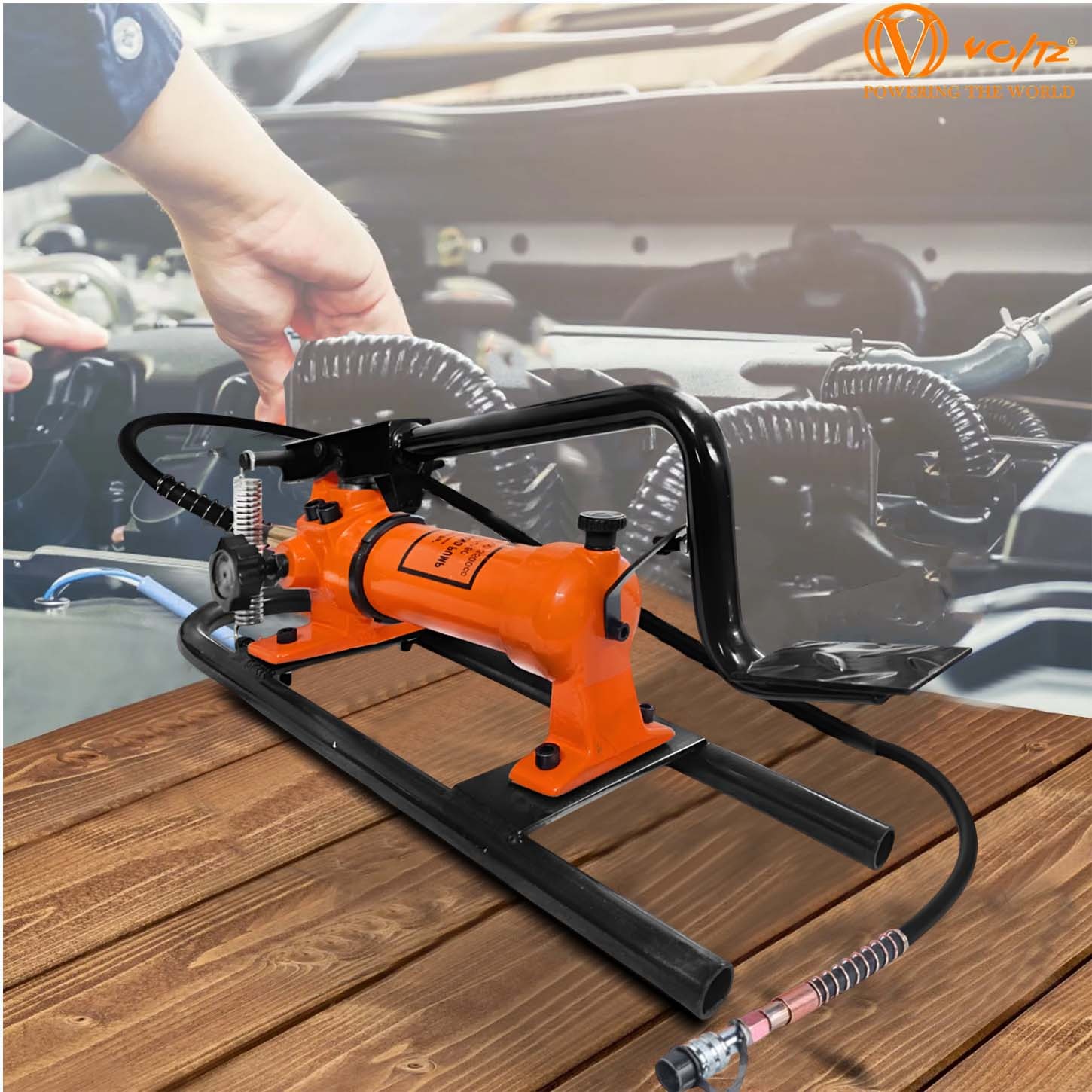 VOLTZ VZ-FP-180 Hydraulic Foot Pump Manual Operated Oil Capacity 3000-3500cc Single Acting Industrial Foot Pump Tool