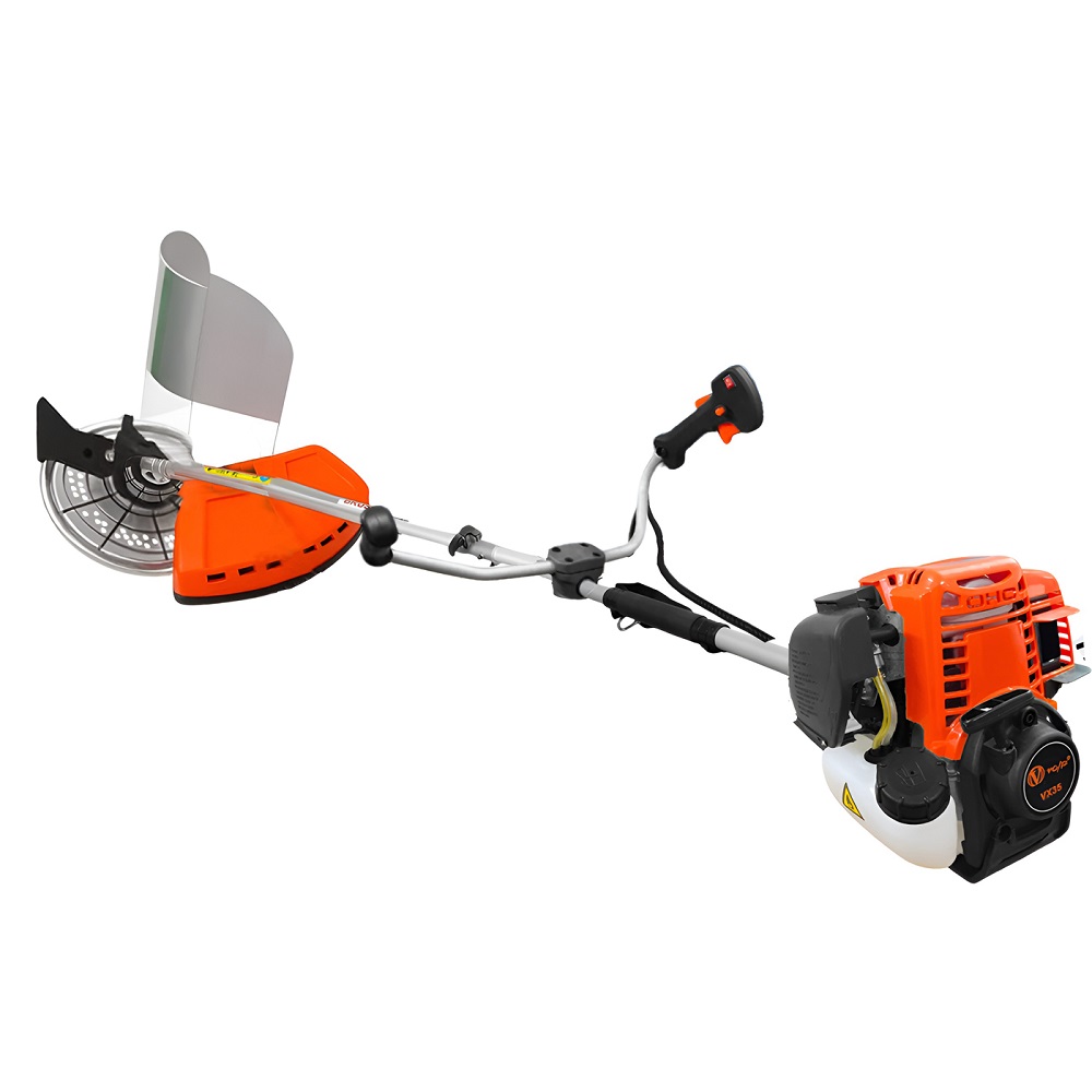 VOLTZ VX35 Brush Cutter 4 Stroke Side Pack Cutter Machine 36cc Extra Power Torque Engine | with Heavy Duty 80 Teeth, 3 Teeth Blades and Tap & Go for Grass Trimming, Lawn Cutting, etc (Fuel Power)