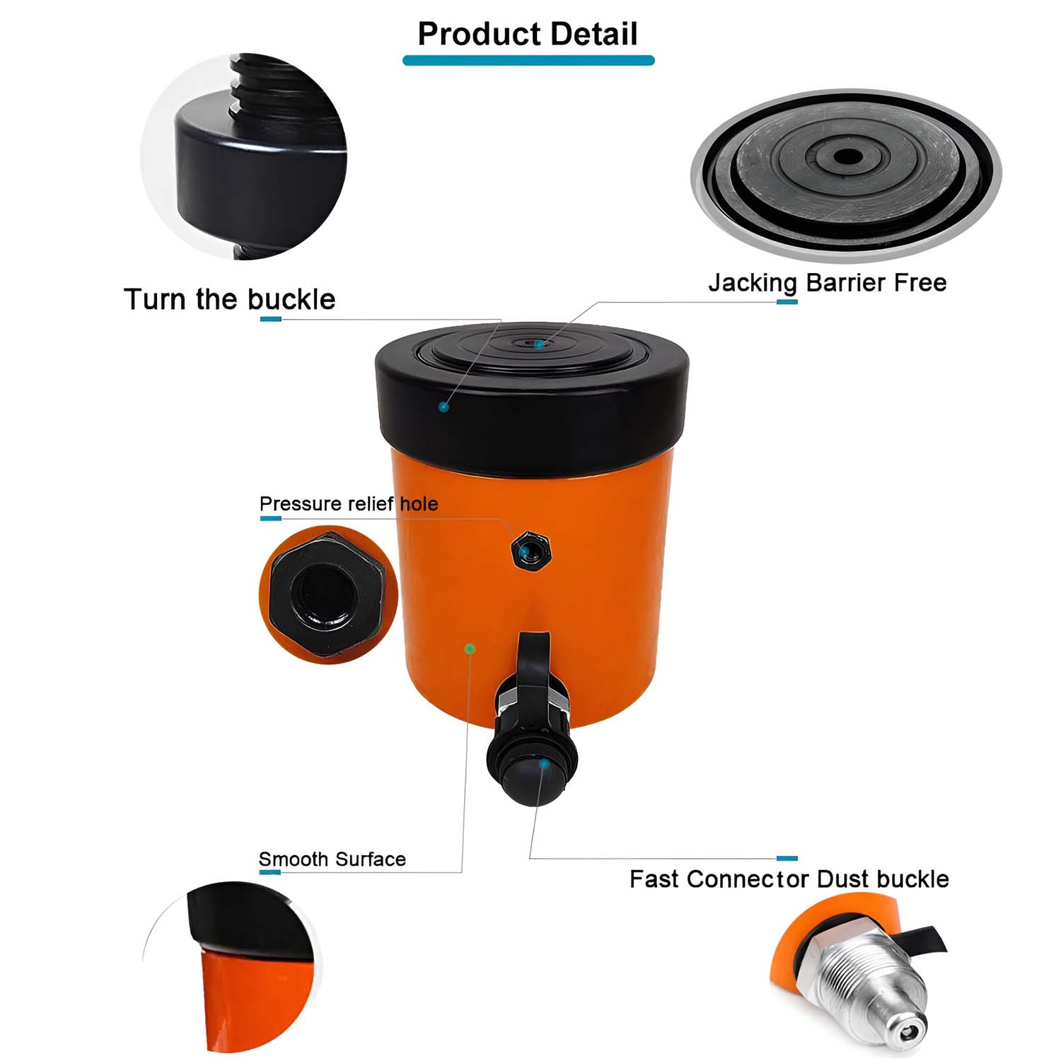 VOLTZ VZ-SN-3050 Hydraulic Lifting Jack with CP-700 Hydraulic Pump Single Acting Lock Nut lifting Stroke 50MM Lift Cylinder Jack Solid 10TON (2inch)