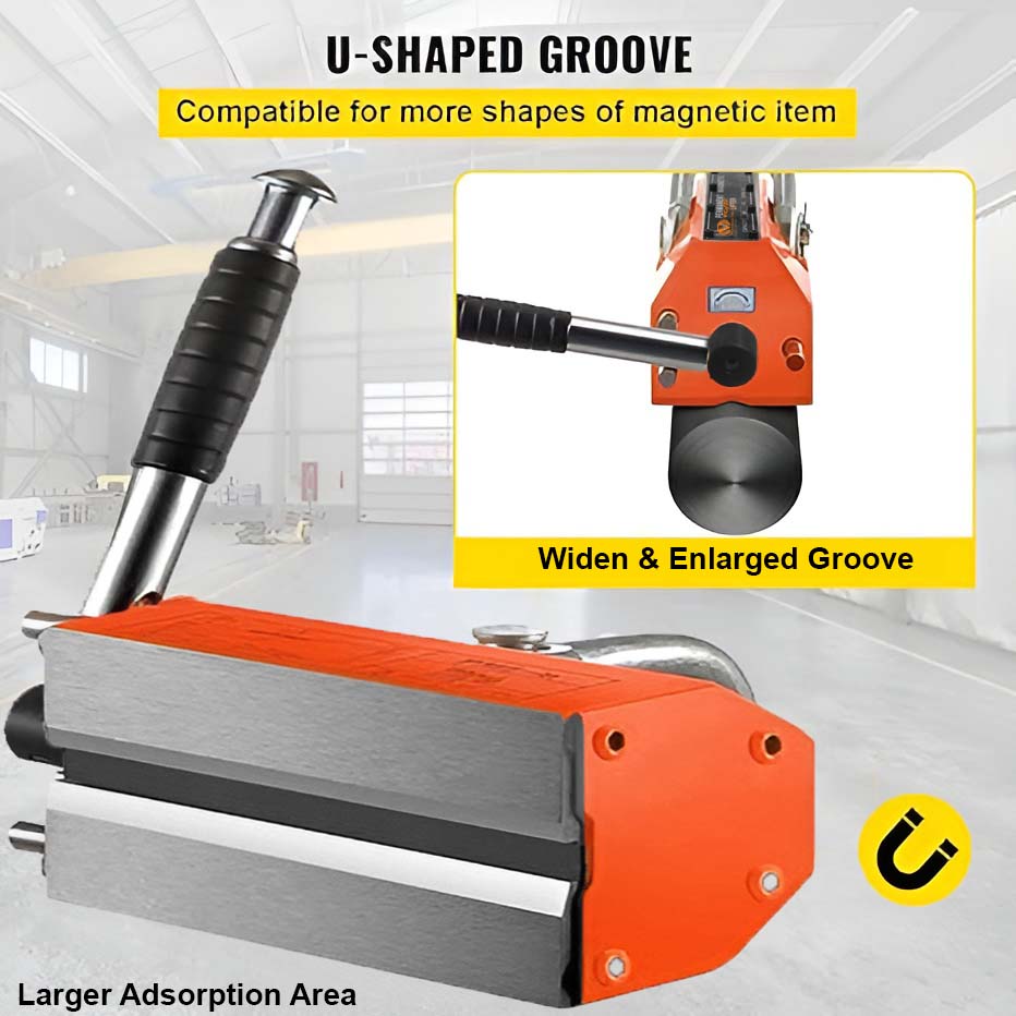 VOLTZ VZ-MPL-3Ton Permanent Magnetic Lifter (3000kg) Metal Plate and Cylinder Magnetic Lifting Crane Hoist Heavy Duty with Safety Lock Industrial Use