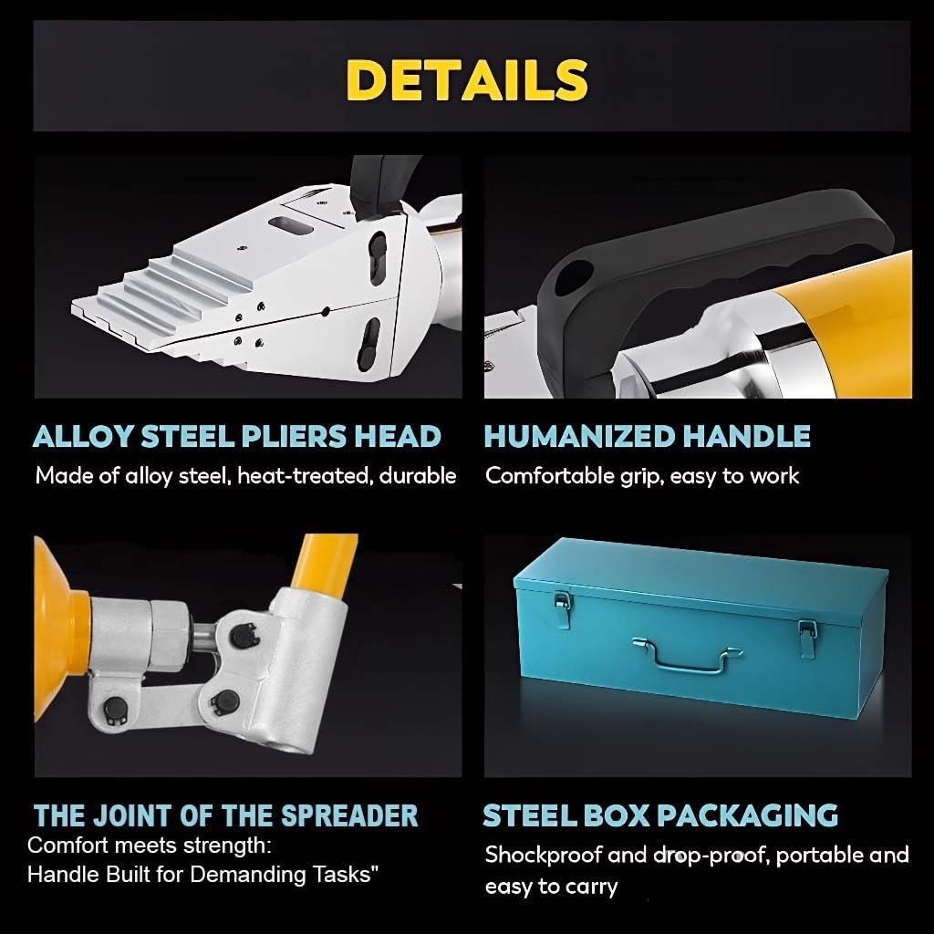 VOLTZ-VZ-FC-14 Integrated Hydraulic Flange Spreader 14Ton, Portable Hydraulic Flange Expander Splitter, Max Spread 81mm/3.18in, Manual Flange Dividing Tool