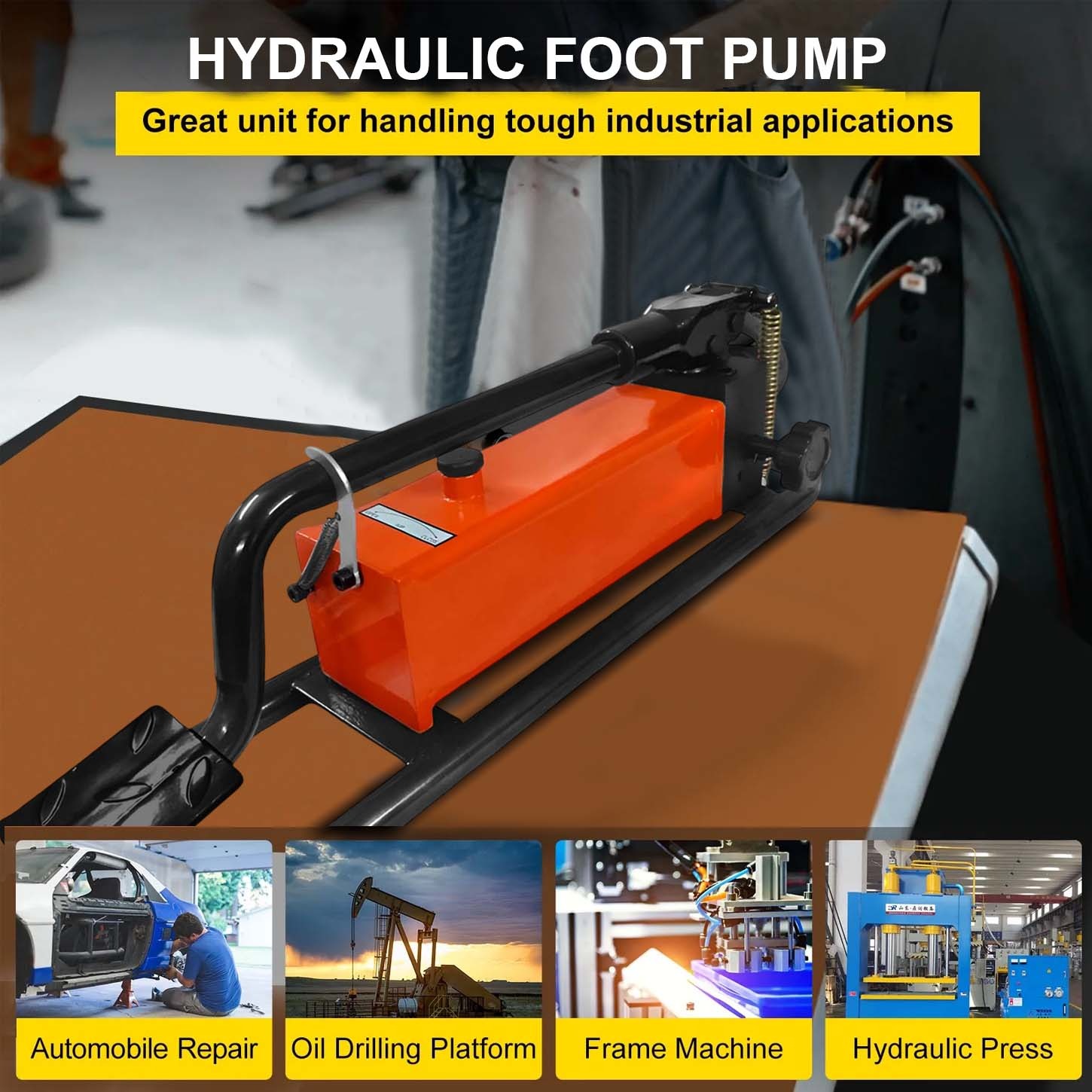 VOLTZ VZ-FP-700 Hydraulic Foot Pump Manual Operated Single Acting Industrial Foot Pump Tool Indoor and Outdoor